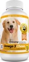 Úžasný Omega 3 pre psy - Omega 3 Rybí olej pre psy Supplement for Ichy Skin Relief for Dry Skin and Hot Spots and Shedding Coat with EPA and DHA Mastné kyseliny - 120 Salmon Flavor Chews