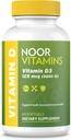 Noor Vitamíny Halal Vitamín D, Halal Vitamín D3, 5000 IU Softgels, podporuje kosti, Immune & Heart Health, od požltového oleja na maximalizáciu absorpcie, non-GMO, Gluten Free & Halal (60 počet)...
