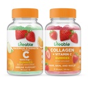 Životaschopný vitamín C 1050mg + Kolagén a vitamín C, Gummy Bundle - veľké ochutnávky, vitamínové doplnky, bez lepidla, bez GMO, Žuvacia Gumma