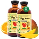 CHILDLIFE Essentials Detské multivitamíny a minerály - vitamíny pre deti, tekutý multivitamín pre batoľa a dieťa - prírodná pomaranč a mango, 8 Fl Oz (balenie 2)