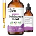 Wild & Organic Echinacea Drops - Imunitná podpora Supplement with Echinacea Angustifolia - Liquid Root Extract Tinture - Vegan, Cukor a alkohol-free - 4 fl oz