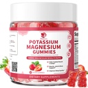 Magnézium Draslík Supplement Gumies - Nová formula Pokoj Magnézium Glycinát Gumies & Draslík Dusičnan 200 mg Plus Omega 3, B6, D3, K2 a vápnik pre Zzz, Noha Cramps & Muscle - 120 Počet