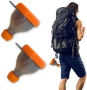 2Pack Protein prášok Kontajner ísť Prenosné doplnok Puncvy pre plnenie fliaš s proteínovým práškom Pudrový kompartment Úschovňa pilulky, Skvelé pre cvičenie, Cestovanie, Go, Fitness (Orange)