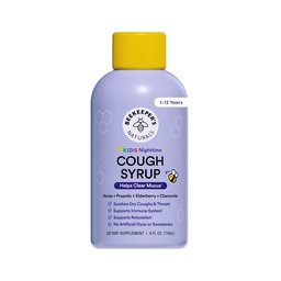 Včelárske prírodné Propolis Med Kašeľ Sirup Nočný čas pre deti Imunitná podpora s Propolis, bazy a surového medu - Podpora spánku s harmančekom a L-Theanine - Gluten Free, 4 oz.