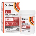 Ombre 3-in-1 probiotikum, prebiotikum a postbiotikum pre tráviace zdravie a zdravie Gut - 45 miliárd CFU - Bloating, zápcha a úľava od plynu - Metabolická a imunitná podpora pre ženy a mužov, 30 dní