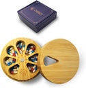 Bambusové drevo Týždenné pilulky Organizátor pre medicínu vitamínové doplnky, Artritída priateľsky 7-Day pilulky box Medium Container Holder, Daily Portable Travel Pill Case Keeper Dispenser