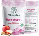 Meno-Podpora BloatX Organic Menopauza Relief: Balances & supports Hot Flash, Hormóny, Moods Swings, Nočné potenie, & Bloating W/Black Cohosh, Red Clover & Dong Quai. Prírodný Apple-Cinnamon Flavor.