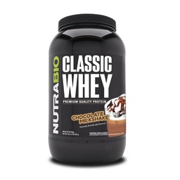 NutraBio Classic Srvátka Proteín prášok- 25G proteínu per lopatka - žiadne výplne, umelé farby, konzervačné látky - čokoládový mliečny koktail, 2 libry