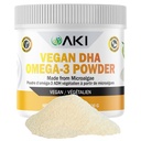 AKI Omega 3 DHA Micro Algae Powder Supplements - Plant Based Keto Vitamin - Alternative to Fish or Crill Oil - Vegan & Non-GMO (4.58oz/130g)