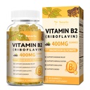 Totaria Vitamín B2 Gummy, bez cukru Riboflavín 400mg Supplement for Adults & Kids with Magnézium Glycinate 400mg, COQ10 & Elderberry, Skin & Nervisive System Support, Non-GMO, 60 Gummies