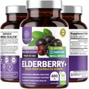 N1N Premium Black Elderberry Kapsule pre dospelých [Max Strength] Pure and Potent Elderberry from Sambucus Nigra to Support Imunity & Skin Health, non-GMO, Gluten Free, 60 Veg Caps