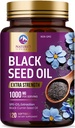 Black Seed Oil 1000mg - Premium Extra sila Nigella Sativa Blackseed Oil - Black Seed Oil Koža, Tráviace zdravie a imunitná podpora - Non-GMO Antioxidant, Gluten Free Supplement - 120 Softgels