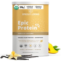 Sprout Living Epic Protein, Plant Based Protein & Superfoods Powder, Vanilla Lucuma Powder 