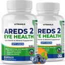 AREDS 2 Očné vitamíny - luteín, zeaxantín, čučoriedky, astaxantín Minerálne videnie doplnok - podporuje kmene očí, suché oči, tlak, a vízia zdravie - vyrobené v USA - 120ct