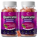 Quercetin Gummies - Quercetin s hypromelínom, vitamínom C, zinkom a bazami, extrasilný posilňovač imunitného systému, doplnok podpory pľúc pre dospelých Deti - 60 Quercetin Gummies (2 balenia)