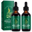 Mullein kvapky pre Pľúca 4 Fl Oz - Mullein Leaf Extract pre Pľúca s chlorofylom - Prírodné bylinné doplnky pre Pľúcne čistenie, Podpora dýchania, Boosts Imunita, Tráviace wellness