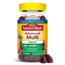 Nature Made Advanced Multivitamínové Gumies pre dospelých, Dámske a pánske multivitamínové Gumies s citrátom horčíka, vitamíny vápnika a B, denná podpora, 90 Gumies, 30 dní