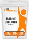 BulkSupplements.com Marine Collagen Powder - Marine Collagen Peptides Supplement, for Hair, Skin, & Nails - Hydyrolyzed & Gluten Free, 2,5g per Serving, 250g (8,8 oz) (Pack of 1)