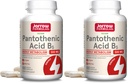 Jarrowove vzorce Kyselina pantoténová B5 500 mg - 100 Veggie Caps - Essential B Vitamín - Energetická výroba a metabolická podpora - 100 Servisov (Pack of 2)