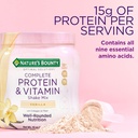 Nature's Bounty Complete Protein & Vitamín Shake Mix s kolagénom & Fiber, Obsahuje vitamín C pre imunitné zdravie, Vanilková Ochutená,1 libra (balenie 2)