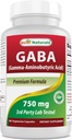 Najlepšie Naturals GABA Supplement 750mg 180 Veggie Kapsule, Naturals Sleep Aid