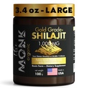Organický Himalayan Shilajit Resin s kyselinou fulvovou, kyselina Humidová, 85+ Minerály- Gold Grade Plus - 100g, 1000 mg Per Serving - Energy, Stamina, Podpora mozgu - Vyrobené v USA