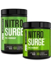 Jacked Factory NITROSURGE Pre Cvičenie Supplement - Nekonečná energia, okamžitá sila Zisky, jasné zameranie, intenzívne čerpadlá - NO Booster & Výkonný Preworkout Energy Powder - 90 Slúži, Arktická biela