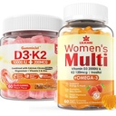 Vitamín D3 K2 bez obsahu cukru, naplnené guličky + multivitamín pre ženy
