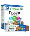 Orgain Organic Vegan Protein Bars, Čokoláda Chip Cookie Dough - 10g Plant Based Protein, Low Calorie Healthy Snacks, Žiadna laktóza alebo sójové zložky, Gluten Free, Non-GMO - 1.41 Oz (Pack of 12)