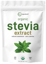Pure Organic Stevia Powder, 8 Ounces, 1418 Serving, High Grade Stevia Green Leaf Extract Reb-A, Redukovaná horká dochuť, 0 kalórií, prírodný sladidlo, cukor alternatíva, Keto Friendly