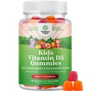 Žuvacie vitamín D Gumičky pre deti - Delicious Kids Vitamín D 1000 IU na podávanie žalúdočných vitamínov pre a batoľatá Imunitná podpora Plus svalové zuby a zdravie kostí - želatínové ovocné príchute