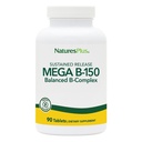 Príroda Plus Mega B-150 Complex - 90 Trvalé vydanie Vegetariánske tablety - Maximálna potencie B komplex vitamínové doplnky -Gluten zadarmo - 90 Servisov