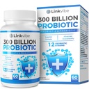 Probiotické 300 miliárd CFU - 12 kmeňov s organickými prebiotikami pre trávenie a gut, imúnny, škodoradostný zdravotný stav - probiotiká pre ženy a mužov - Daily Dairy Free, Stabilné police - 60 grófov