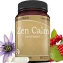 Zen Pokoj Stres Adrenal Podpora Doplnkové organické adaptogénne byliny - horčík, B Vitamíny, GABA a viac na podporu prírodného pokoja. Non-Drowsy. Non-GMO (60 Veggie Caps)