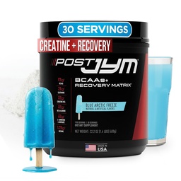JYM Supplement Science Post JYM Active Matrix Blue Artic Freeze Amino Recovery Powder Pure Creatin HCL, BCAA