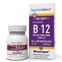 Superior Zdroj Nie Shot Vitamín B-12 Metylkobalamín 2000 mcg, B-6, & Metylfolát 1200 mcg - Podporuje energiu, mozog, a zdravie srdca - Bariatric Friendly - 60 Sublingválne Dissolvačné tablety