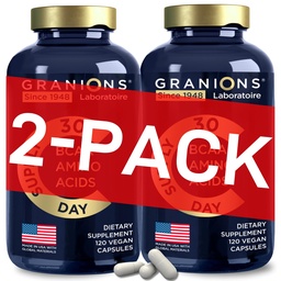 Essential Amino Acides Supplement for Men & Women - All 9 BCAA EAA Supplements Formula - Leucine Amino Acid, Lysin, Tryptofán, Advanced Amino Energy & Muscle Recovery - 240 Vegan BCAA Kapsule