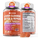 1Pack Milk Thistle Pečeň Detox Gummies, 18-v-1 Pečeň Čistiť Detox a opravy doplnok s Berberín, korene čakanky, kurkuma, Artičok, Púpava Root, Chanca Piedra, Vitamíny B6 B12 - bez cukru