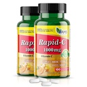Amerika Medic & Science Rapid-C 1000mg vitamín C doplnok (2 balenie po 100 tabliet) Energy Booster, Daily Immune System Support, Antioxidant, Vegan, Non-GMO potiahnuté kyselina askorbová pre dospelých mužov a ženy