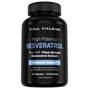 Vital Vitamíny Reveratrol doplnok - Antioxidant podpora, Cellular dlhovekosť, kognitívne funkcie - 60 Kapsule