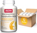 Jarrow Formuly Glukozamín + Chondroitín + MSM kapsule, Spoločná podpora doplnok s vitamínom C a mangánu, 240 kapsúl, 60 dní dodávky, balenie 12