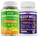 NEVISS 50+ Multivitamínové Gummy a melatonín 60 mg Bundle