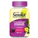 Senokot Dietary Supplement Laxative Gummies, Natural Senna Extract, Gentle, Prenocovanie Relief from Occasional Cescape, Mixed Berry Flavor, 60 Count.