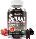 Shilajit Gummy pre mužov a ženy, 1000MG Shilajit Supplement with 85+ Trace Minerals & Fulvic Acid for Energy, Imunity, Sugar-Free, Jahodový-60 Počet