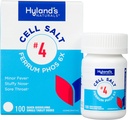 4 Cell Salt Ferrum Phos 6X Tablety, Dekongestant a Sinus Relief, Zápalové doplnky, Prírodná úľava od príznakov chladu a horúčky, Rýchle rozpustenie tabliet, 100 Počet