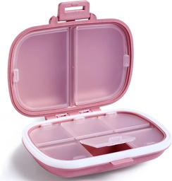 Holii Travel Pill Organizátor, 8 oddelenia Prenosné Pill Case, Daily Pill Box držať vitamíny, Malé Pill kontajner pre vreckové Purse Medicine Organizátor [Pink]