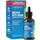 USDA Organic Vitamin B12 Liquid Drops - Methylcobalamine for Enhanced Energy and Nervisive System Support - 30 Servings - Highly Biocable for Absorbtion - non-GMO, Vegan, Strawberry Flavor, 1 Fl Oz