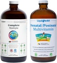 LIKVIDNÁ HEALTHA Kompletné viacpočetné a prenatálne/postnatálne viac tekuté vitamínové bubliny - dospelí denne Multivitamíny pre mužov a ženy, Imunitná podpora, Tehotenstvo Vitamíny pre mamičku a dieťa - USA Made, Vegan