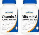 Nutricost Vitamín A 10 000 IU, 500 Softgels (2 fľaše)