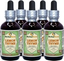 Citrónový tymián (Thymus x Citriodorus) Glycerit, Organicky sušený Herb Bez obsahu alkoholu Tekutý extrakt (názov brandy: HerbalTerra, hrdo vyrobené v USA) 5x2 fl.oz (5x60 ml)